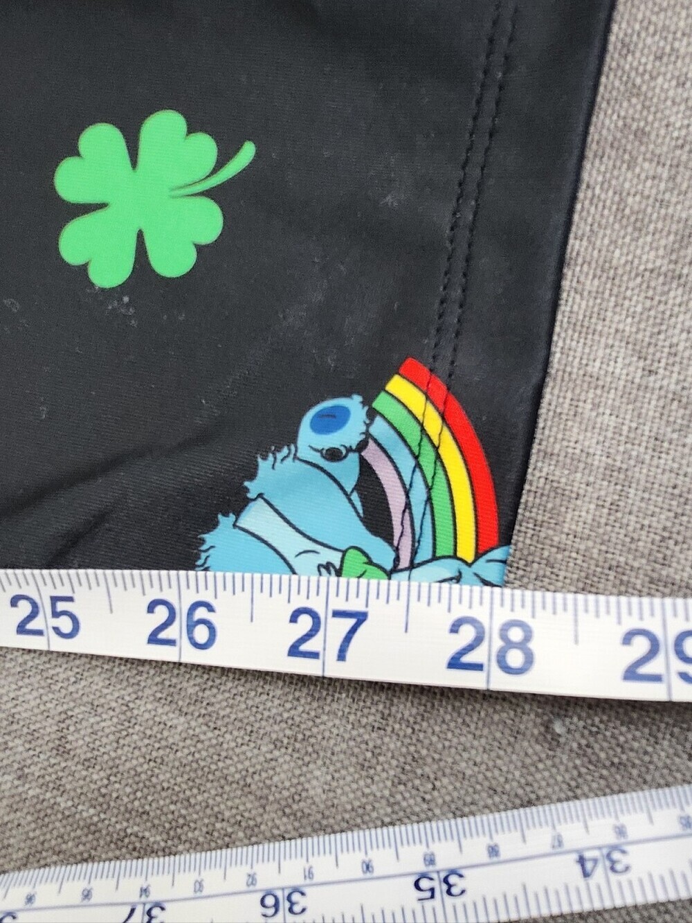 Disney Stitch St. Patrick Day Clover Stretch Leggings. Junior Small - Picture 6 of 11